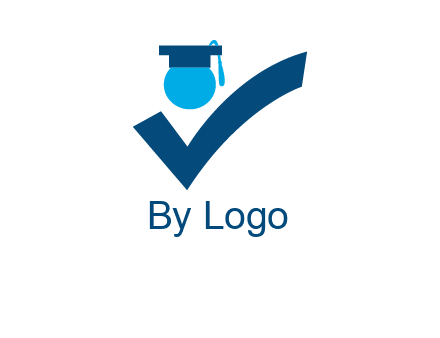 graduation abstract student with check logo