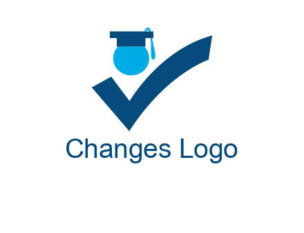 graduation abstract student with check logo