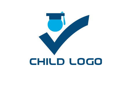 graduation abstract student with check logo