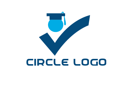 graduation abstract student with check logo