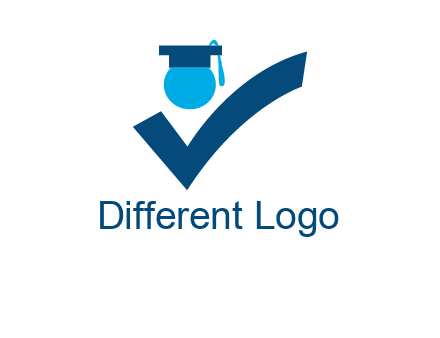 graduation abstract student with check logo