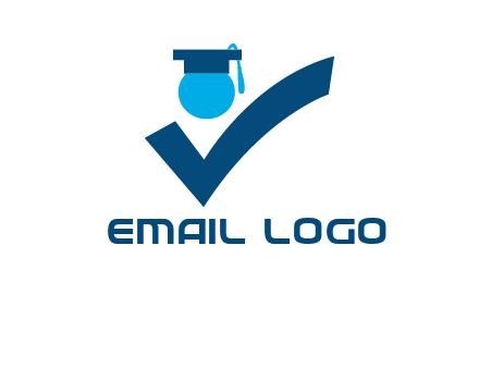 graduation abstract student with check logo