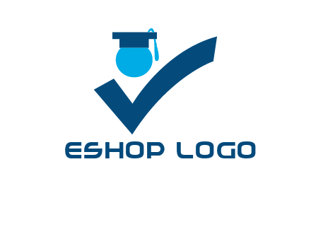 graduation abstract student with check logo
