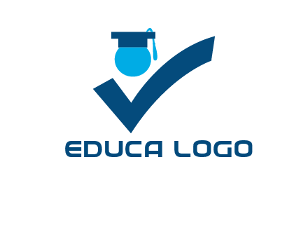 graduation abstract student with check logo