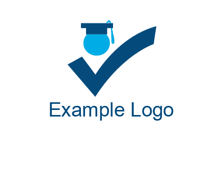 graduation abstract student with check logo