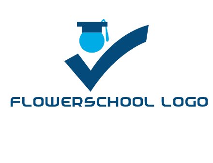 graduation abstract student with check logo