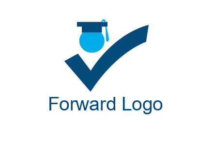graduation abstract student with check logo