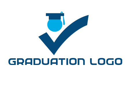 graduation abstract student with check logo