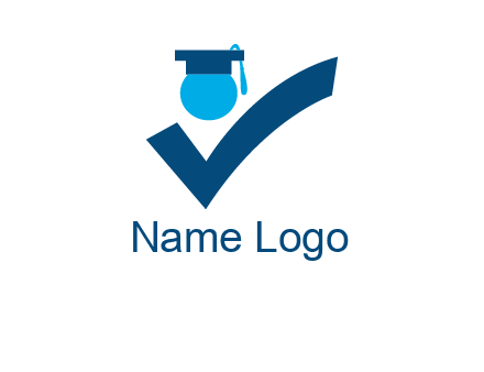 graduation abstract student with check logo