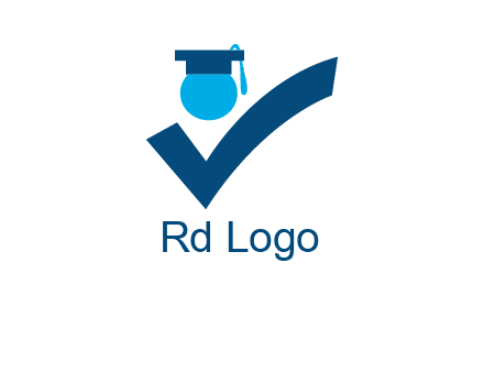 graduation abstract student with check logo