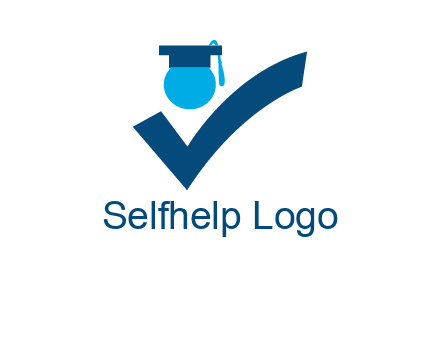 graduation abstract student with check logo