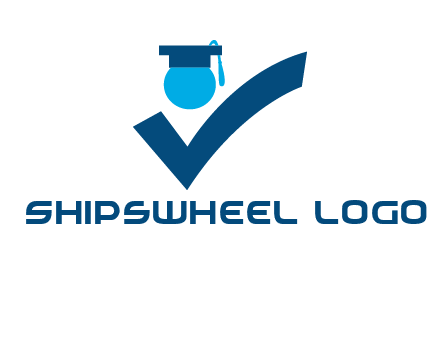 graduation abstract student with check logo