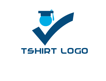 graduation abstract student with check logo