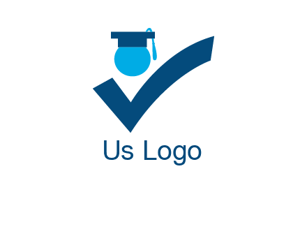 graduation abstract student with check logo