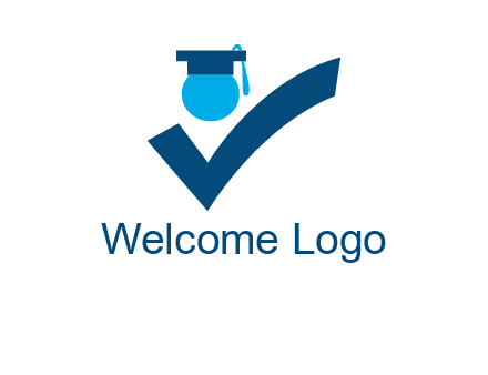 graduation abstract student with check logo