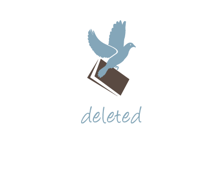 dove flying with book logo