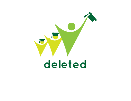 three abstract graduation students logo