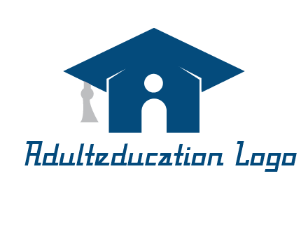 abstract person inside graduation cap with house logo