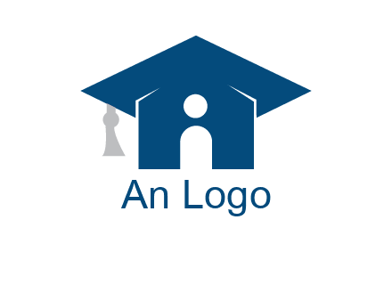 abstract person inside graduation cap with house logo