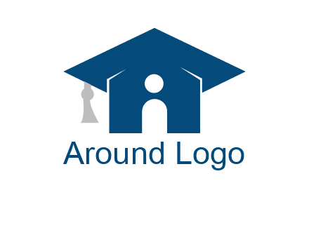 abstract person inside graduation cap with house logo