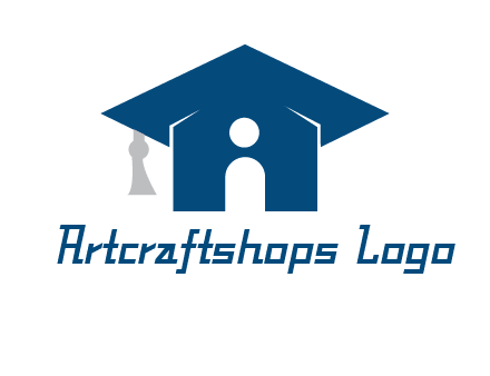 abstract person inside graduation cap with house logo