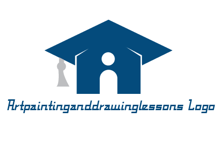 abstract person inside graduation cap with house logo