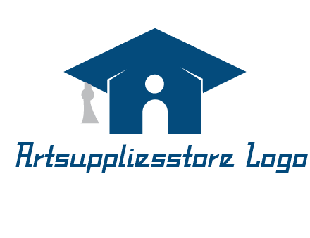 abstract person inside graduation cap with house logo