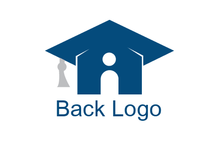 abstract person inside graduation cap with house logo