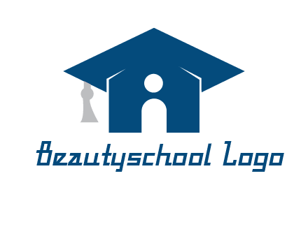abstract person inside graduation cap with house logo