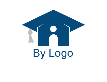 abstract person inside graduation cap with house logo