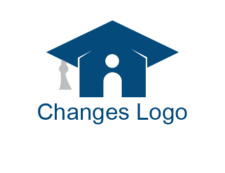 abstract person inside graduation cap with house logo