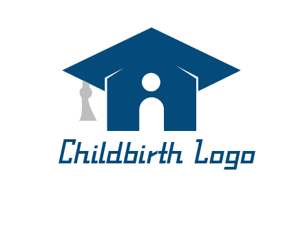 abstract person inside graduation cap with house logo