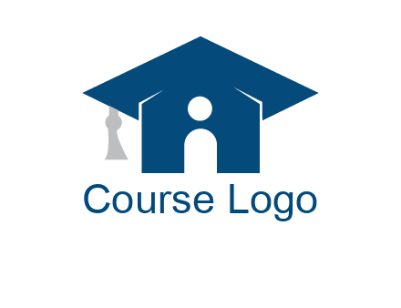 abstract person inside graduation cap with house logo