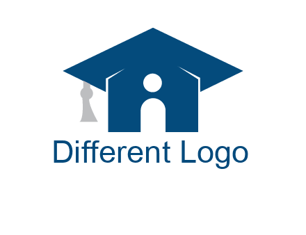 abstract person inside graduation cap with house logo