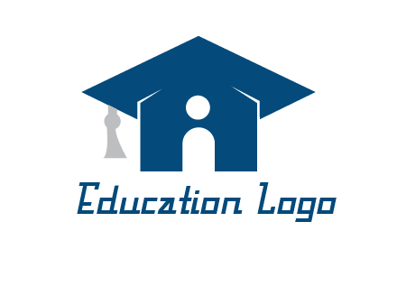 abstract person inside graduation cap with house logo