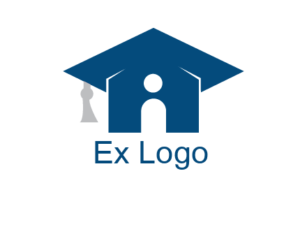 abstract person inside graduation cap with house logo