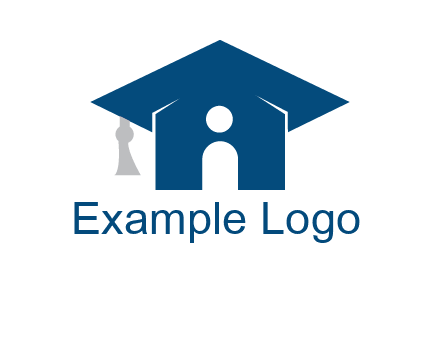 abstract person inside graduation cap with house logo