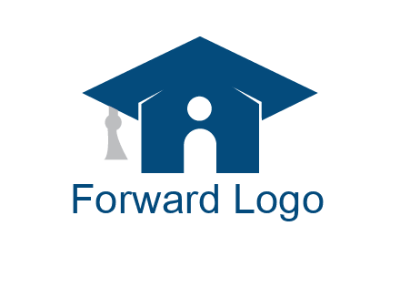 abstract person inside graduation cap with house logo