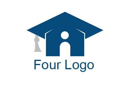 abstract person inside graduation cap with house logo