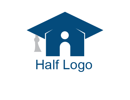 abstract person inside graduation cap with house logo