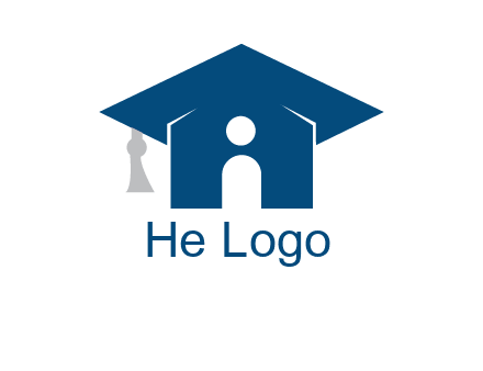 abstract person inside graduation cap with house logo