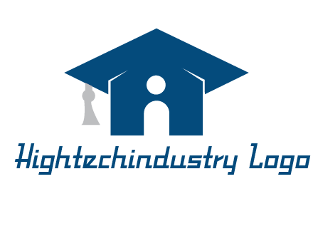 abstract person inside graduation cap with house logo