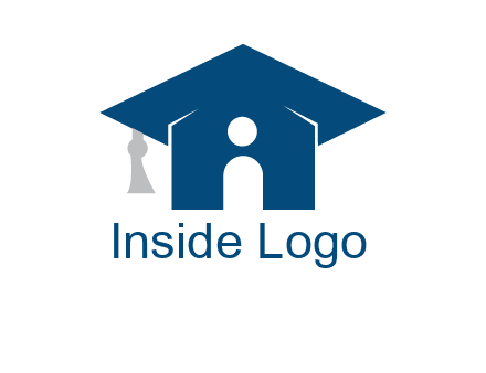 abstract person inside graduation cap with house logo