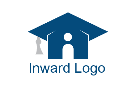 abstract person inside graduation cap with house logo