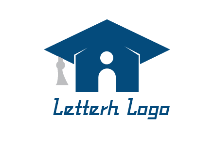 abstract person inside graduation cap with house logo