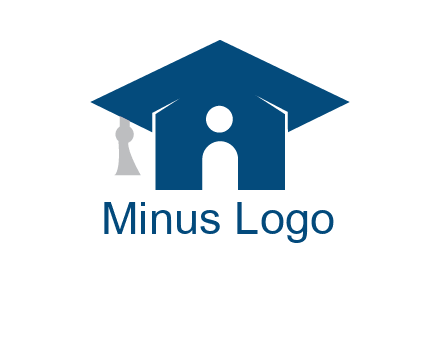 abstract person inside graduation cap with house logo