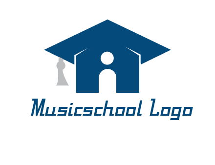 abstract person inside graduation cap with house logo