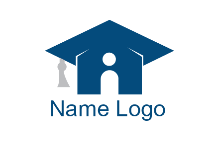 abstract person inside graduation cap with house logo