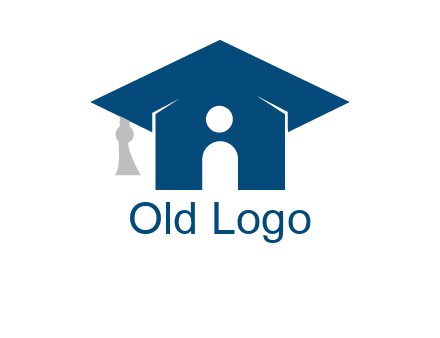 abstract person inside graduation cap with house logo