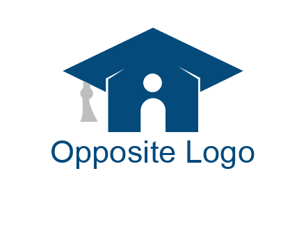 abstract person inside graduation cap with house logo